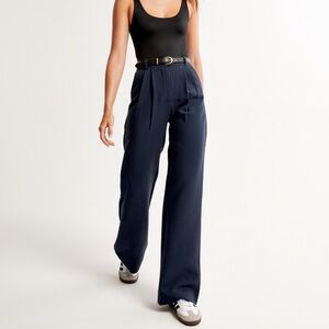 Abercrombie & Fitch Navy Wide-Leg Pants